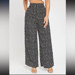 SHEIN, small, wide leg pants, black